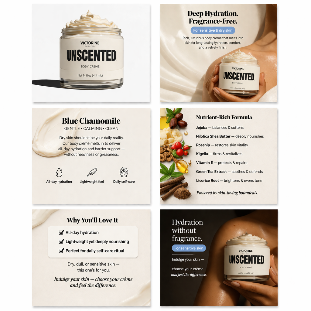 Unscented Body Creme details